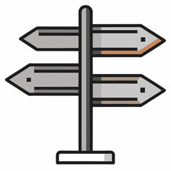 Directional Arrow Road Sign Vector Illustration