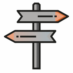 Directional Arrow Road Sign Vector Illustration