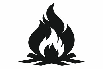 Campfire Flame Silhouette Vector Illustration