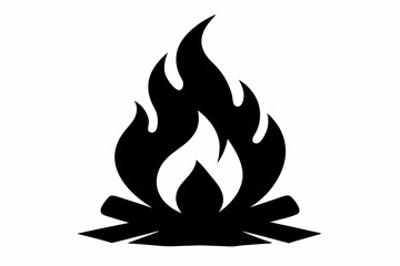 Campfire Flame Silhouette Vector Illustration
