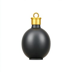 Dark ornament with gold cap isolated on white background