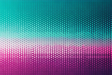 Teal to magenta with bubbly halftone gradients