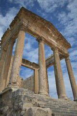 Fototapeta premium ruins of ancient roman temple, Dougga, Tunisia