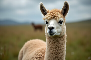 Obraz premium alpaca wildlife landscape high resolution photo scenery