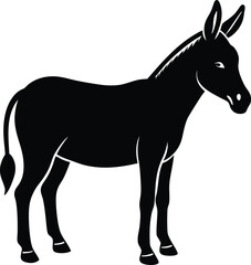 Obraz premium donkey silhouette isolated on white