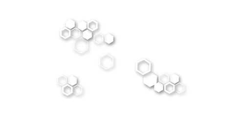 Abstract white and grey hexagon technology geometric pattern concept white background. Use for template, wallpaper, website vector illustration.	