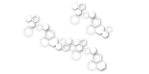 Abstract white and grey hexagon technology geometric pattern concept white background. Use for template, wallpaper, website vector illustration.	