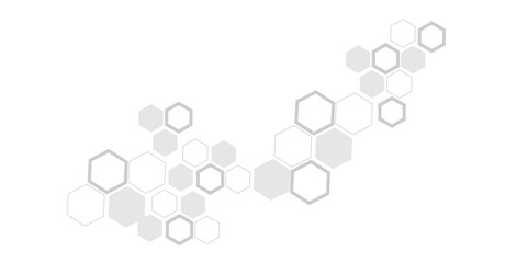 Modern and seamless pattern in design with hexagonal molecular structures in technology background.Abstract background with hexagons and geometric pattern in honeycombs design in illustration.	
