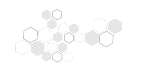 Modern and seamless pattern in design with hexagonal molecular structures in technology background.Abstract background with hexagons and geometric pattern in honeycombs design in illustration.	
