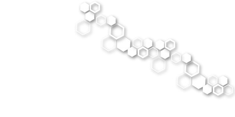 Minimalist High-Tech Concept Featuring a Seamless White and Grey Hexagon Grid Pattern, Perfect for Backgrounds, Web Design, and Innovative Digital Illustrations	