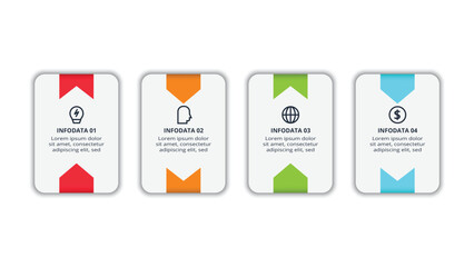 Workflow concept for infographic with 4 steps, options, parts or processes. Business data visualization.