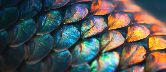 Fototapeta premium Close-up iridescent fish scales