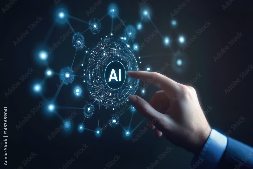 Poster exploring generative artificial intelligence through innovative digital interfaces