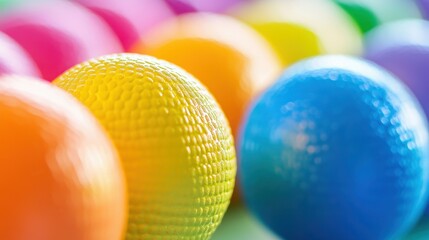 Obraz premium Colorful Round Objects in Soft Focus with Vibrant Background Colors