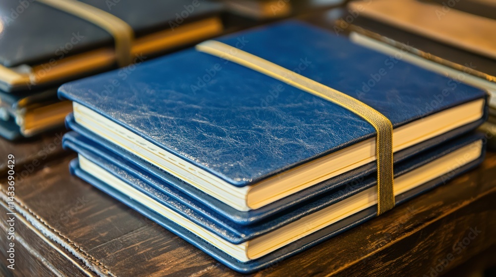 Poster custom notebooks with elastic bands and event branding