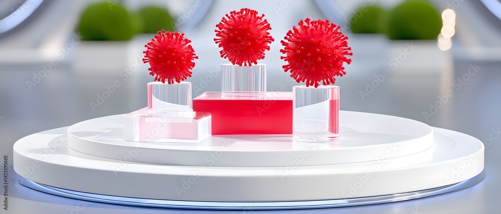 Poster healthcare virus response simulation models laboratory environment 3d visualization scientific persp
