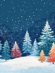 Obraz premium Winter Holiday Card. Christmas Winter Card Design with Festive Background
