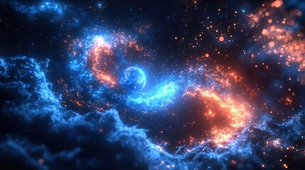 Obraz premium Cosmic Energy Intertwined with Earth