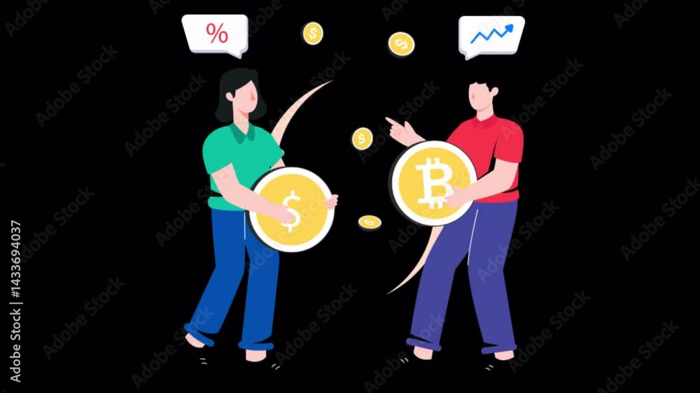 Poster exchange rate 2d motion graphics animation alpha channel looped