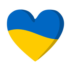 Ukraine flags in heart illustration