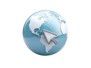 Fototapeta premium Globe cursor internet on transparent background