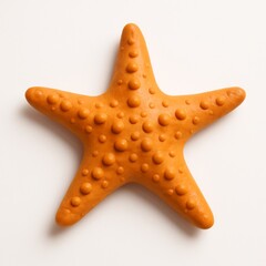 starfish made of plasticine on a white background