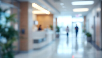 Blur clinic or hospital room, Light blurred background for use. blank hall an office or medical institution hall room. Blur interior background concept.