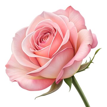 Valentine rose idea. Close-up of a beautiful pink rose showcasing its delicate petals and intricate details.