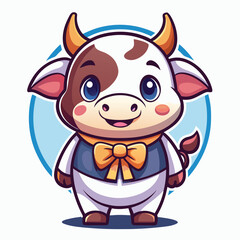 Obraz premium Cute cow cartoon character