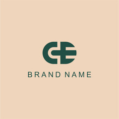 CE monogram logo with orange background