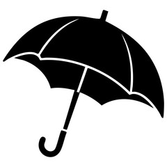 Classic black umbrella silhouette ideal for various design and presentation uses