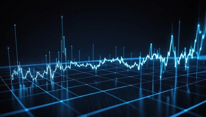 Abstract Blue Data Graph Stock Market Finance Chart