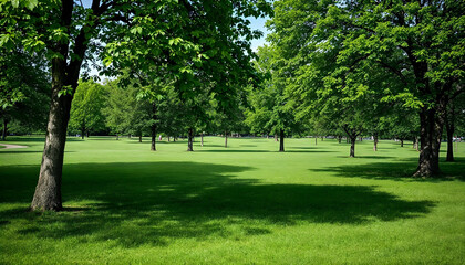 Obraz premium green field and blue sky 