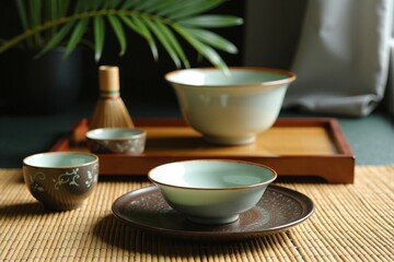 Traditional Japanese Tea Ceremony Still Life