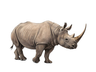 The rhino isolated on white background
