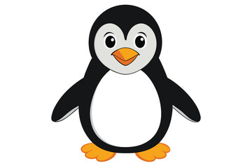 penguin on a white background.