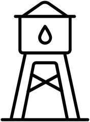 Naklejka premium Water Tank Tower Vector Icon