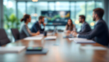 Blurred people in the office