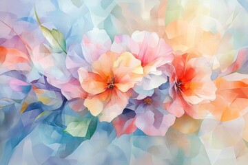 Obraz premium A Vibrant Abstract Floral Background Featuring Colorful Blooms in Nature's Serenity and Beauty