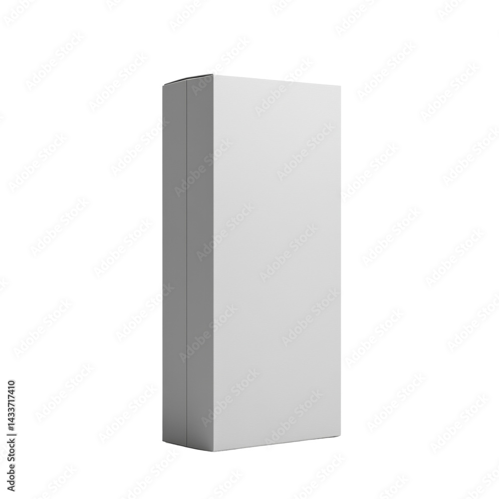 Poster geometric form presentation featuring a white rectangular prism in stark contrast against an area
