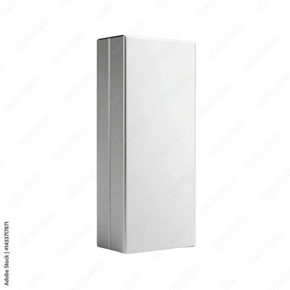 Poster sleek, isolated white rectangular prism showcasing clean lines and modern geometric elegance, suitab
