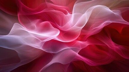 Obraz premium Abstract crimson and white flowing shapes.