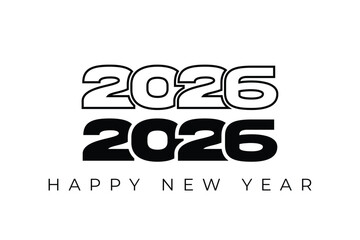 happy new year 2026 text design