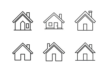 home vector line art illustration
