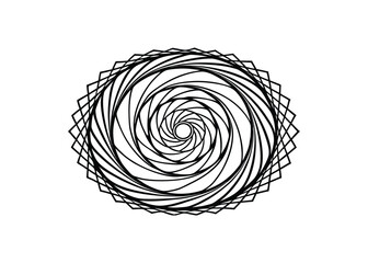 Fototapeta premium Silhouette of spiral shape isolated on a white background