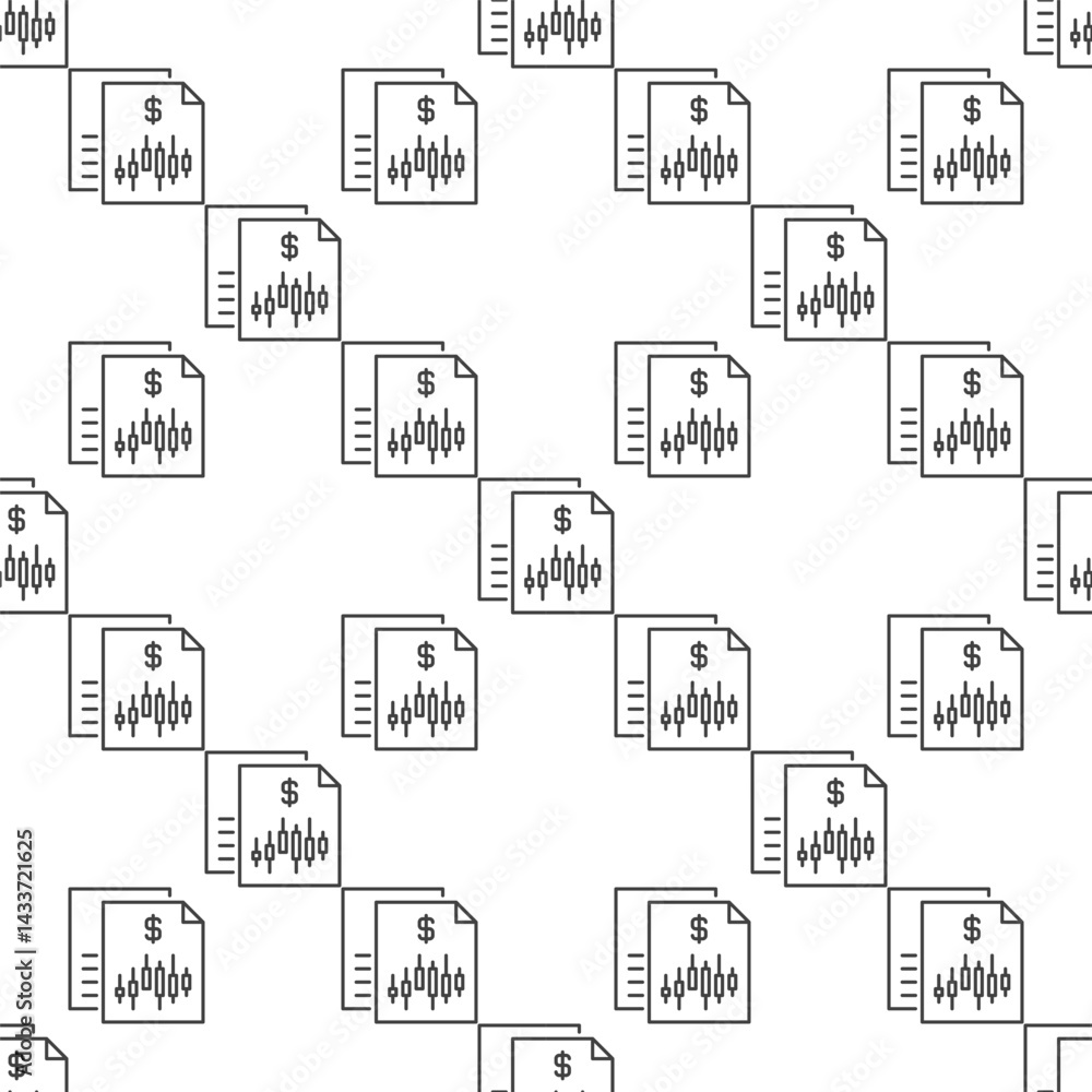 Poster cryptocurrency trading documents vector crypto beginners guide seamless pattern in thin line style