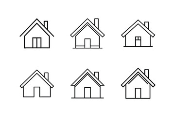 home icon vector line art illustration