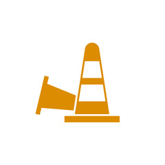 orange traffic cone vector illustration