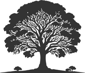 Simple Tree Silhouette on Clean Background