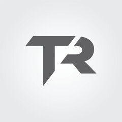 Lettering TR initial logo 2 icon design illustration